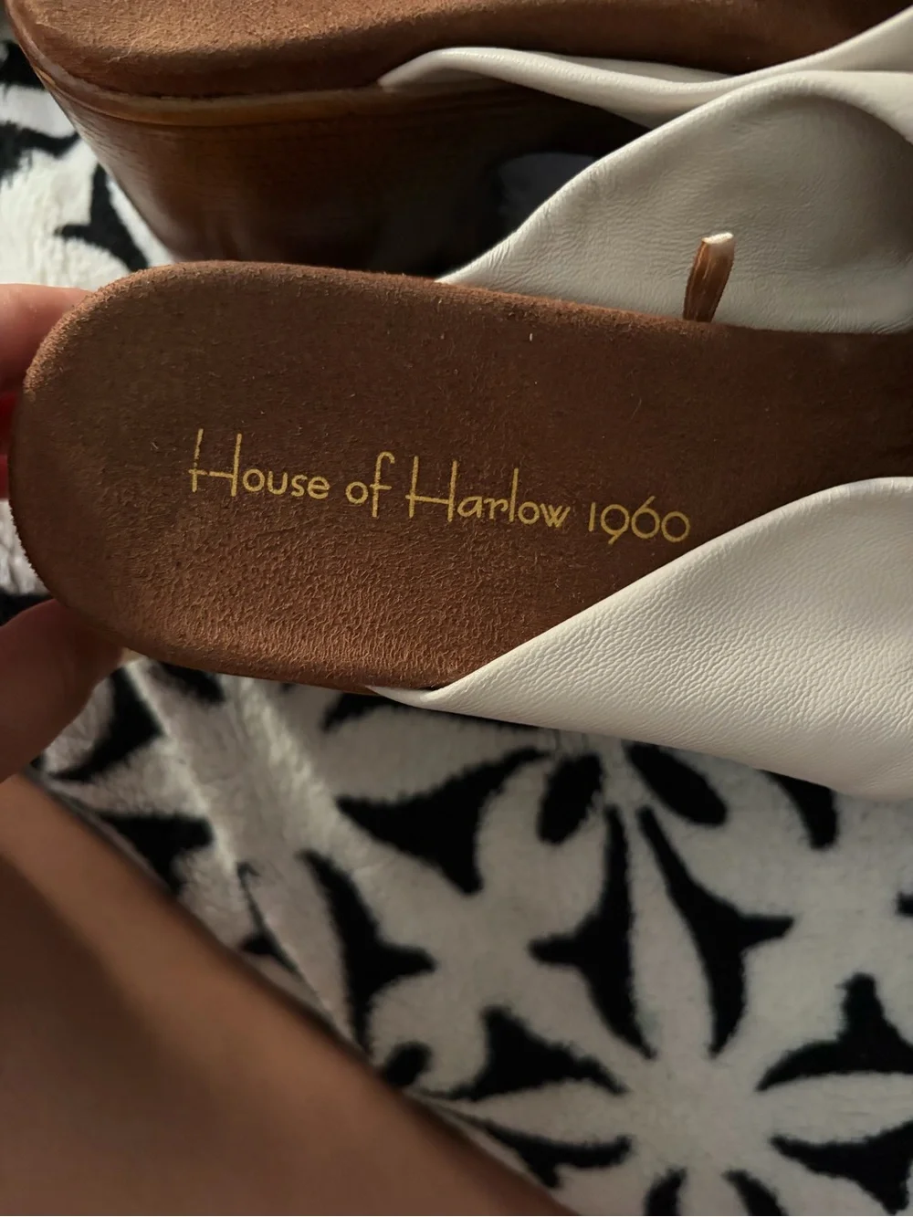 House of Harlow 1960 Cream Knot Platform Sandals